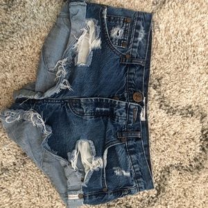 One Teaspoon Bandits Cuffed Denim Shorts